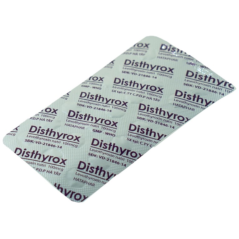 Thuốc Disthyrox Hà Tây điều trị thay thế hoặc bổ sung cho hội chứng suy giáp (100 viên)