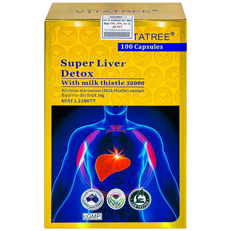 Viên uống Super Liver Detox Vitatree hỗ trợ góp phần giải độc gan (100 viên)