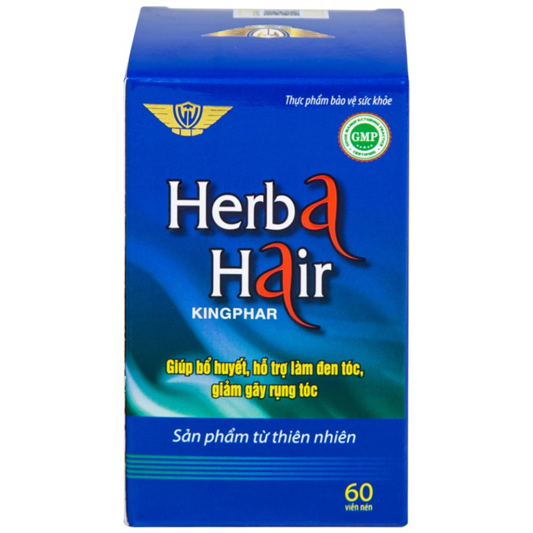 Viên uống Herba Hair Kingphar bổ huyết, hỗ trợ làm đen tóc (60 viên)