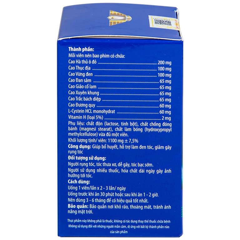 Viên uống Herba Hair Kingphar bổ huyết, hỗ trợ làm đen tóc (60 viên)