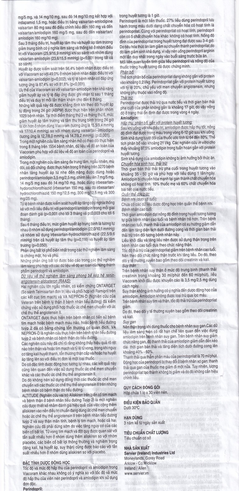 Thuốc Viacoram 7mg/5mg Servier điều trị tăng huyết áp vô căn (30 viên)