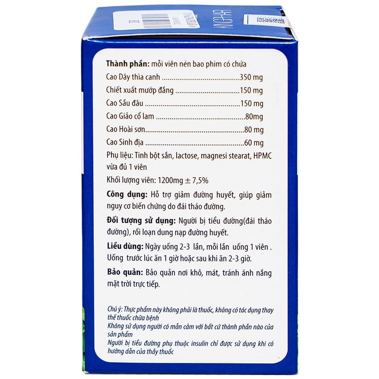 Viên uống T.Đ Kingphar dùng cho người bị tiểu đường (60 viên)