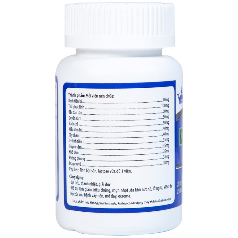 Viên uống Khang Bảo Bì Kingphar hỗ trợ giảm chứng mày đay, Eczema, mụn nhọt (60 viên)
