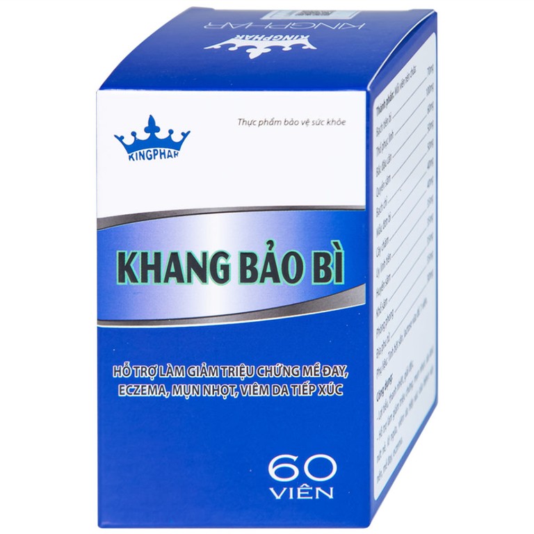Viên uống Khang Bảo Bì Kingphar hỗ trợ giảm chứng mày đay, Eczema, mụn nhọt (60 viên)
