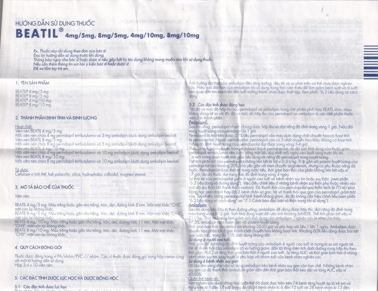 Thuốc Beatil 4mg/5mg Gedeon điều trị tăng huyết áp vô căn, bệnh mạch vành ổn định (3 vỉ x 10 viên)