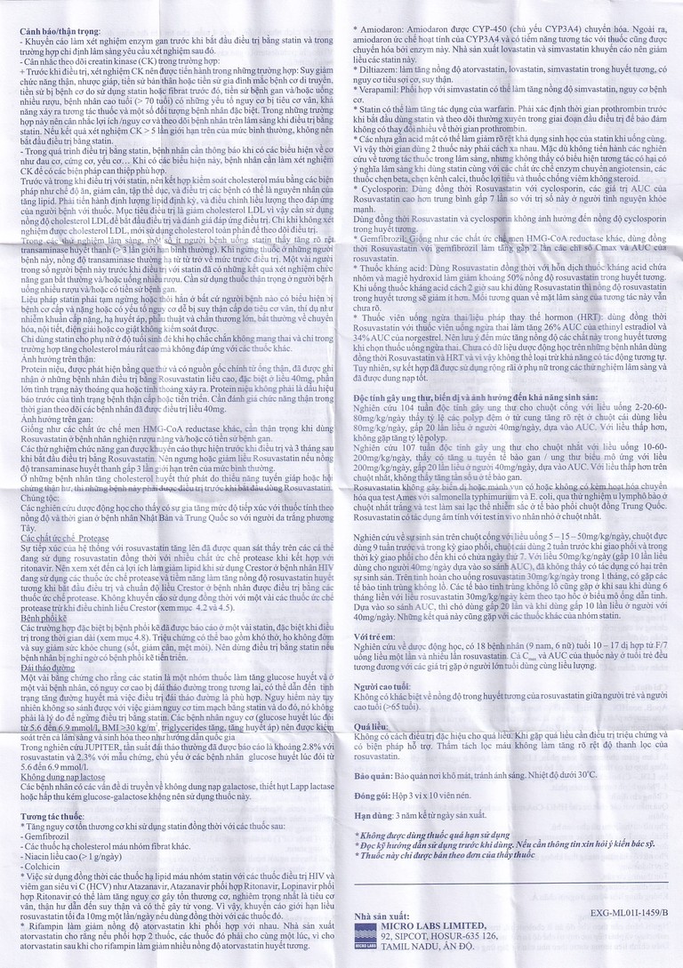 Thuốc Vasulax-10 Micro điều trị rối loạn lipid máu (3 vỉ x 10 viên)