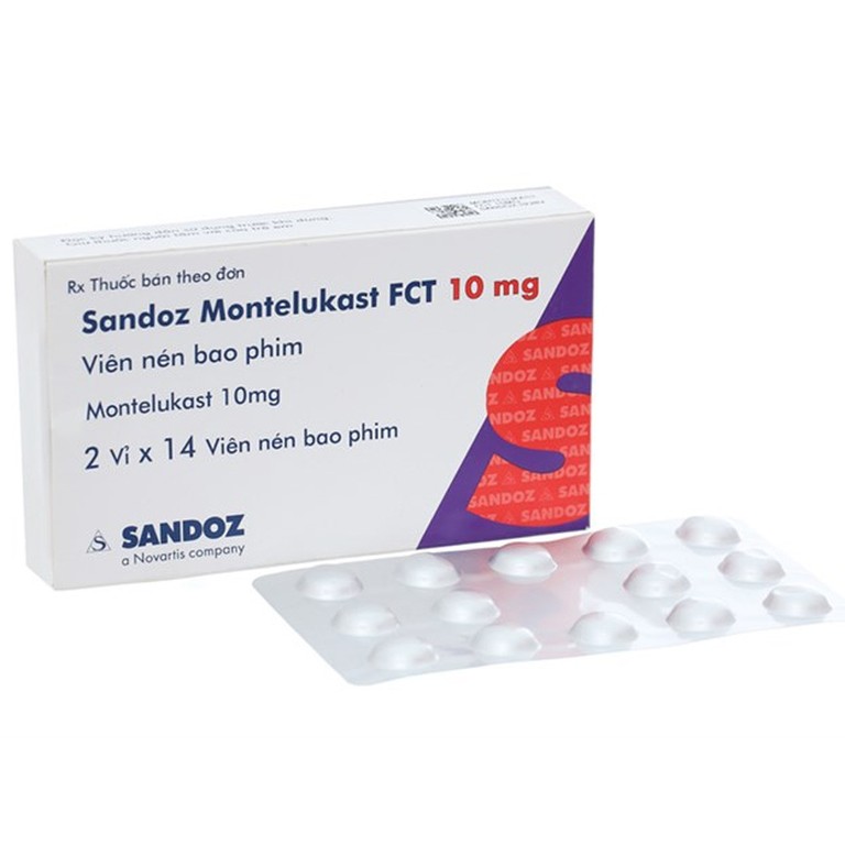 Thuốc Sandoz Montelukast FCT 10mg điều trị hen phế quản (2 vỉ x 14 viên)