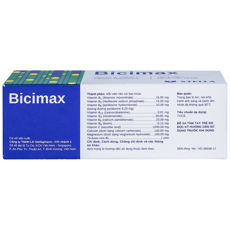 Viên sủi Bicimax Stella bổ sung vitamin, khoáng chất (10 viên)