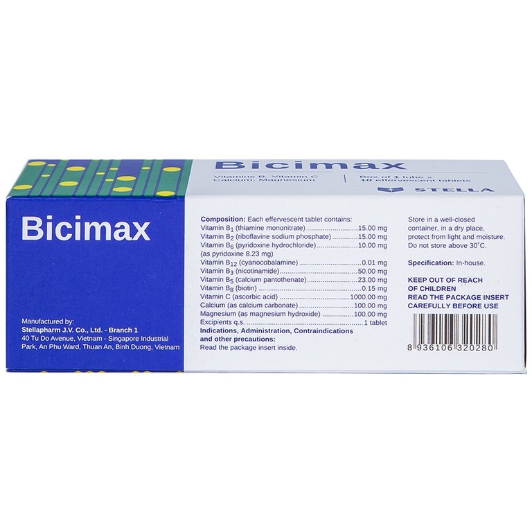 Viên sủi Bicimax Stella bổ sung vitamin, khoáng chất (10 viên)