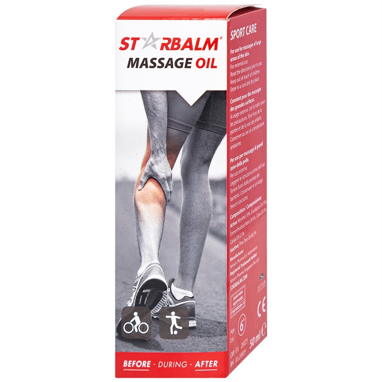 Dầu xoa bóp Starbalm Massage Oil thư giãn, mát xa vùng cơ mỏi, lưu thông máu, giảm căng thẳng, mệt mỏi (50ml)