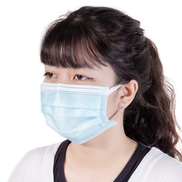 Khẩu trang y tế Safefit màu xanh 4 lớp hỗ trợ ngăn khói, bụi, kháng khuẩn (50 cái)