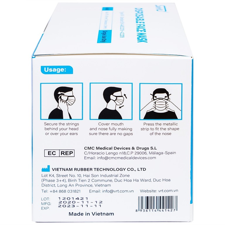 Khẩu trang y tế Safefit màu xanh 4 lớp hỗ trợ ngăn khói, bụi, kháng khuẩn (50 cái)