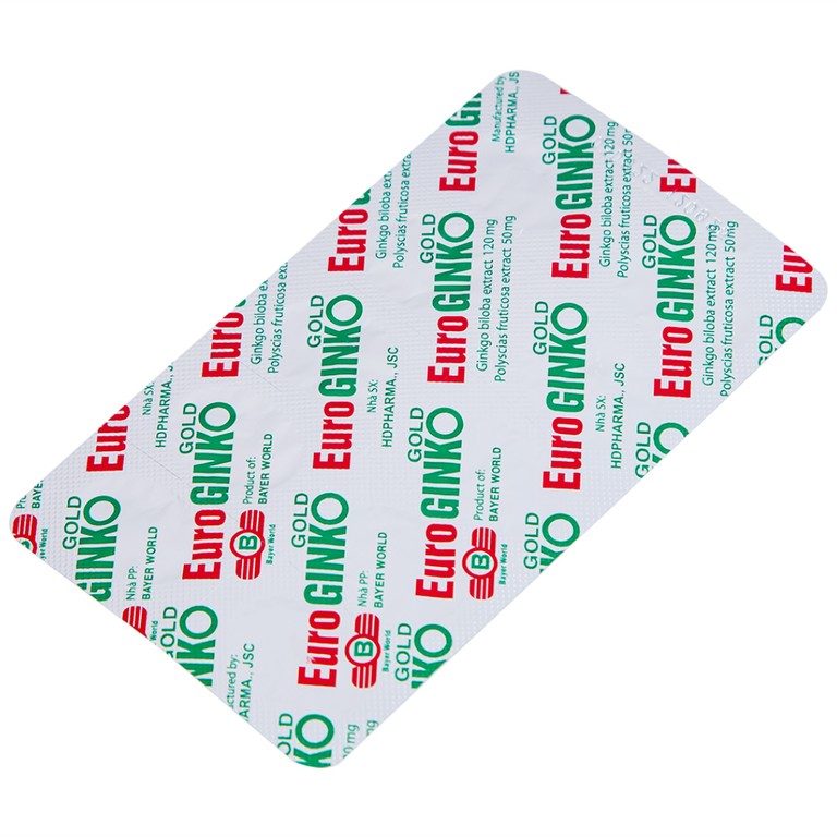 Viên uống Euro Ginko Gold HD Pharma hỗ trợ hoạt huyết, tăng cường tuần hoàn máu não (100 viên)