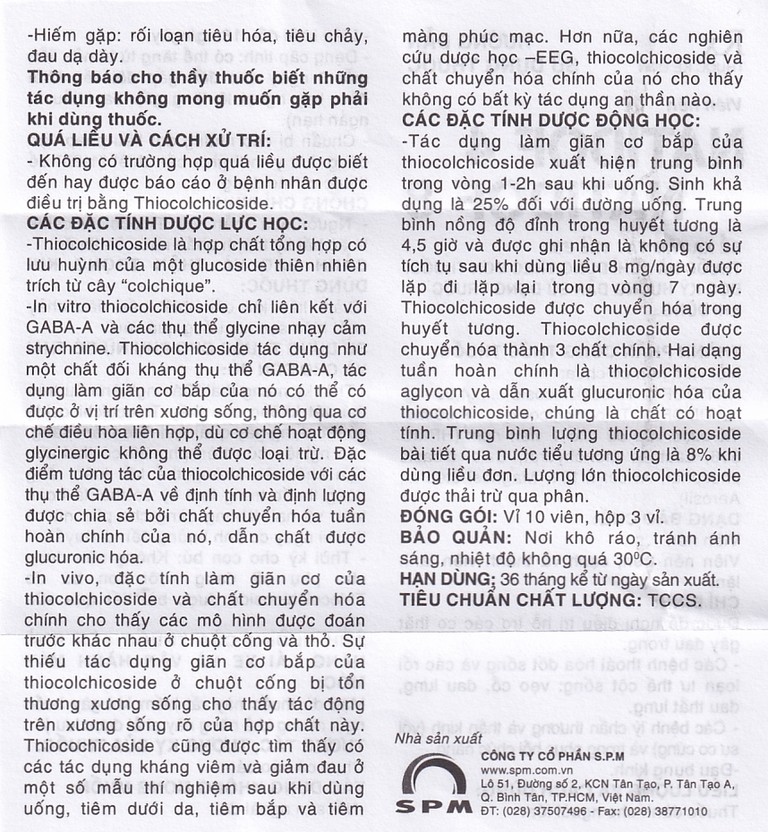 Viên nén Natidof 8 SPM điều trị thoái hóa đốt sống, vẹo cổ, đau lưng (3 vỉ x 10 viên)