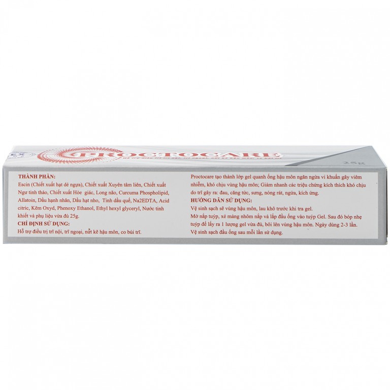 Gel bôi Proctocare Bimex hỗ trợ điều trị trĩ nội, trĩ ngoại, nứt kẽ hậu môn, co búi trĩ (25g)