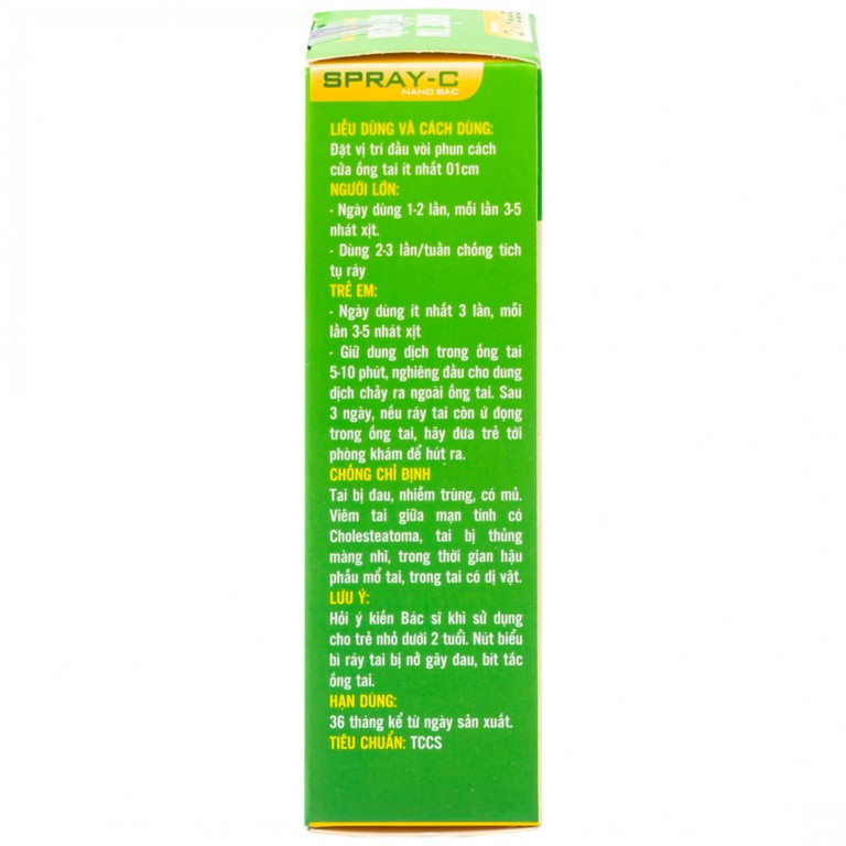 Phun sương vệ sinh tai Spray-C Nano Bạc Aero Chemie làm sạch ráy tai, phục hồi cơ chế tự làm sạch ráy (15ml)