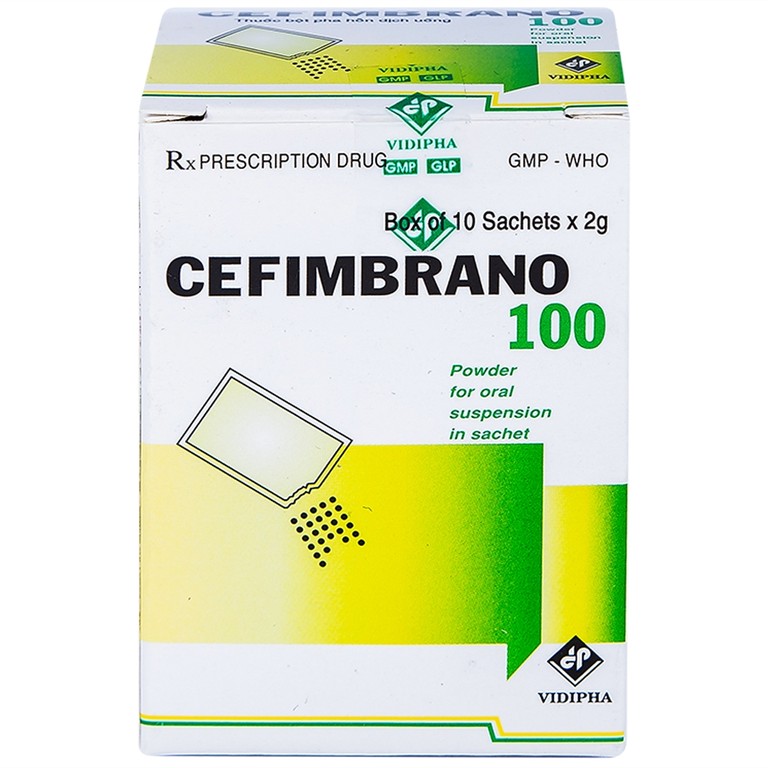 Bột pha hỗn dịch uống Cefimbrano 100 Vidipha điều trị nhiễm khuẩn (10 gói x 2g)