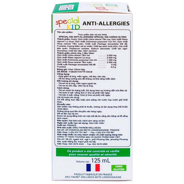Siro Special Kid Anti-Allergies giúp giảm dị ứng, tăng cường sức đề kháng (125ml)