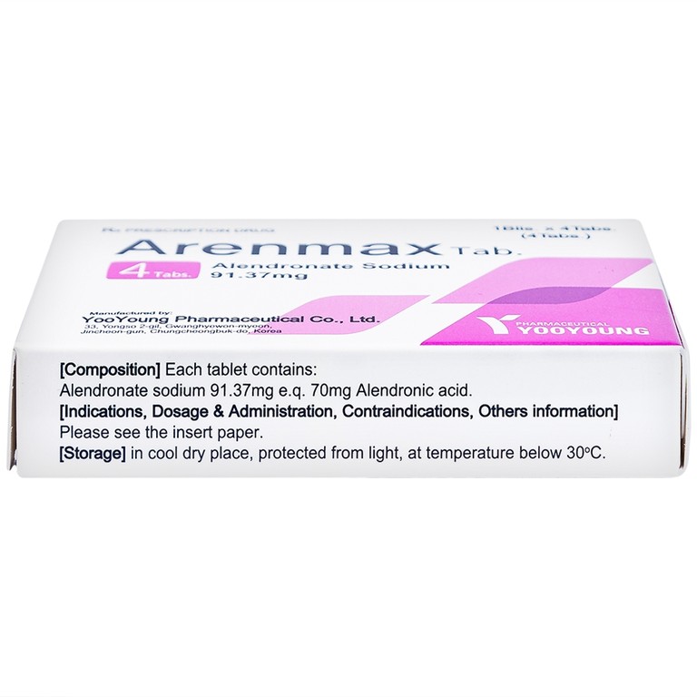 Thuốc Arenmax Tab YooYoung phòng và điều trị loãng xương (1 vỉ x 4 viên)