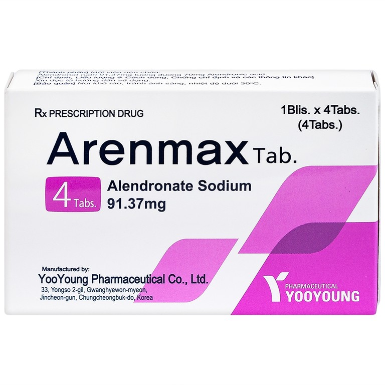 Thuốc Arenmax Tab YooYoung phòng và điều trị loãng xương (1 vỉ x 4 viên)