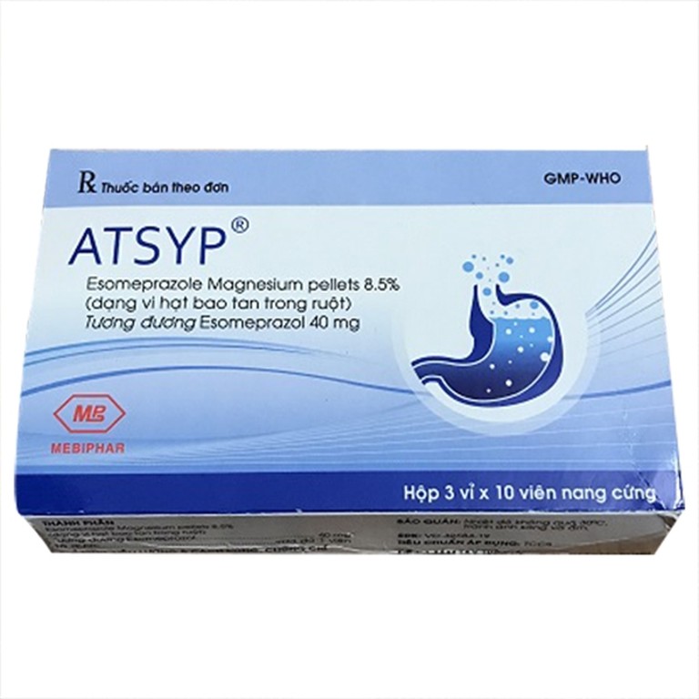 Thuốc Atsyp 40mg Mebiphar điều trị trào ngược dạ dày, viêm thực quản (3 vỉ x 10 viên) 