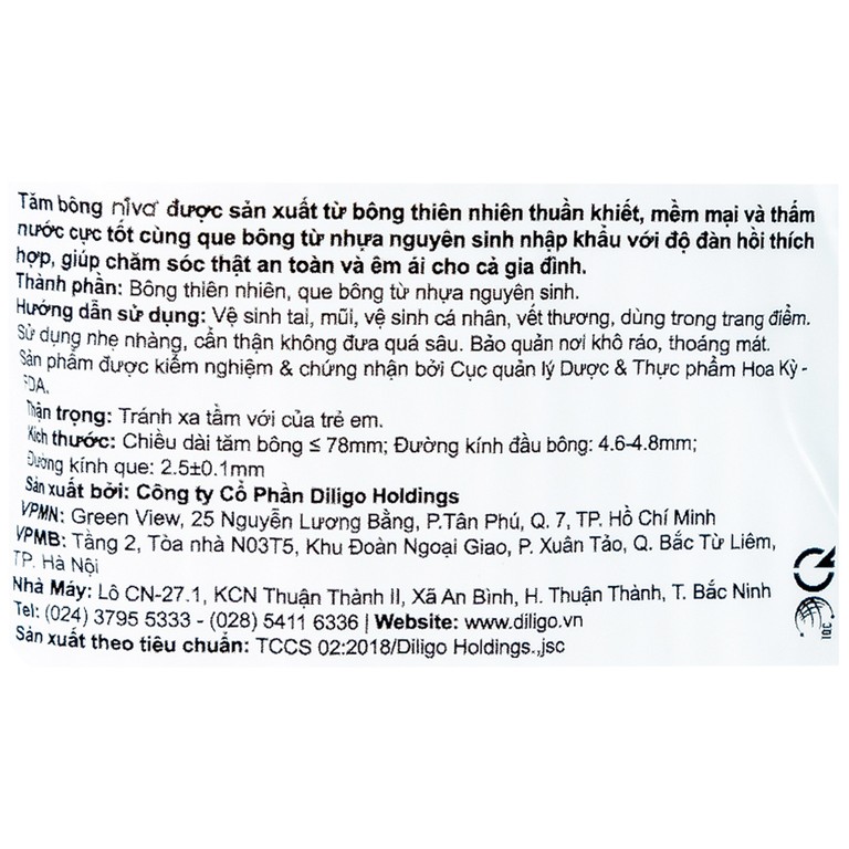 Tăm bông thân nhựa Niva AZ3 túi zip 1 đầu tròn 1 đầu xoắn vệ sinh tai, mũi, vết thương (200 que)