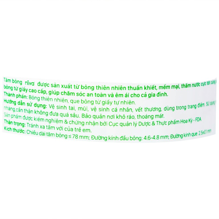 Tăm bông Niva Cotton Buds AJ2 thân giấy 1 đầu tròn 1 đầu xoắn vệ sinh tai, mũi, vết thương (200 que)