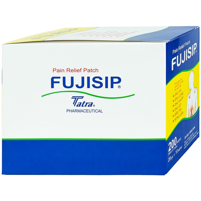 Cao dán giảm đau Fujisip 5cm x 7,5cm Thiên Ân giảm đau vai, đau lưng, đau khớp (10 miếng )