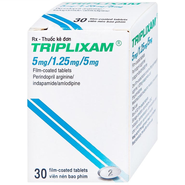 Thuốc Triplixam 5mg/1.25mg/5mg Servier điều trị tăng huyết áp (30 viên)