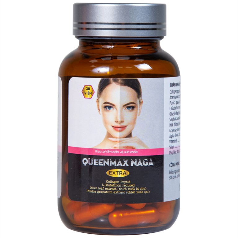 Thực phẩm bảo vệ sức khỏe Queenmax Naga Extra bổ sung collagen, một số vitamin và khoáng chất (30 viên)