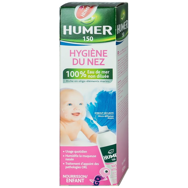 Dung dịch xịt mũi Humer 150 Nasal Hygiene vệ sinh khoang mũi hàng ngày (150ml)