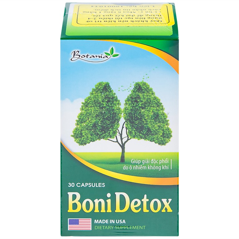 Viên uống BoniDetox Botania chống oxy hóa, hỗ trợ bảo vệ phổi (30 viên)