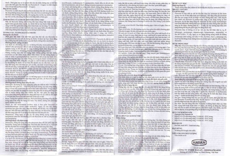 Thuốc Flutonin 20 Hasan điều trị bệnh trầm cảm (5 vỉ x 10 viên)