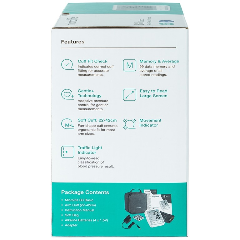 Máy đo huyết áp tự động Microlife B3 Basic hỗ trợ đo huyết áp