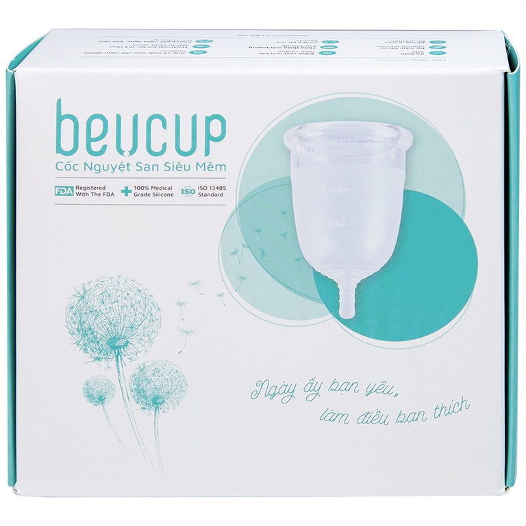 Cốc nguyệt san BeUCup siêu mềm, kiểm soát mùi hôi, hạn chế viêm nhiễm (45mm x 65mm) 