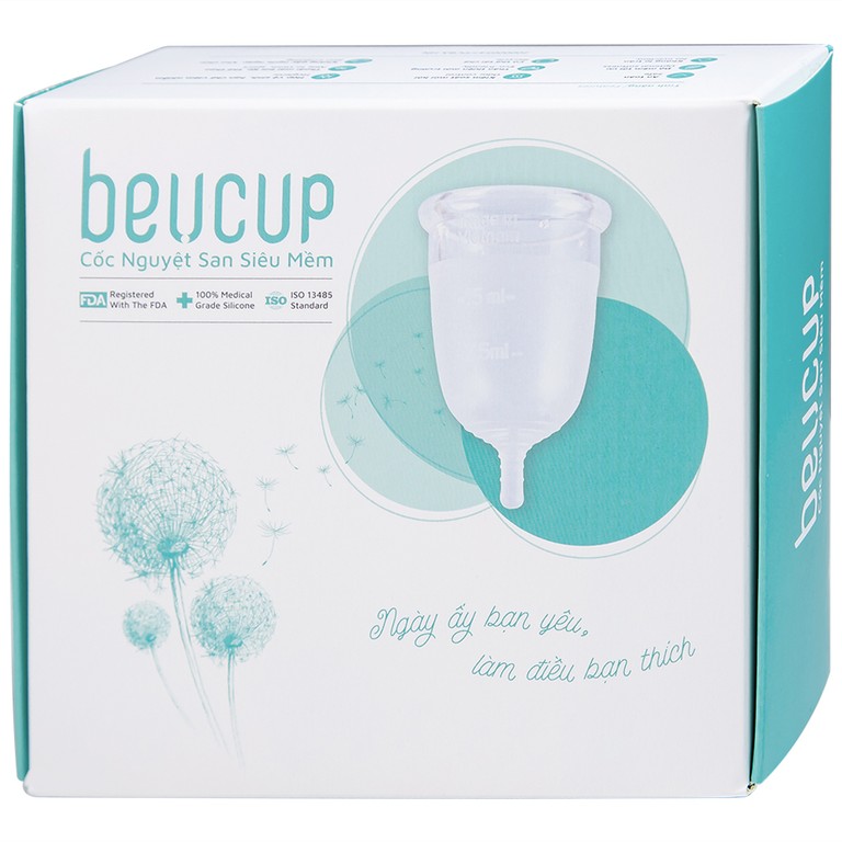 Cốc nguyệt san BeUCup siêu mềm, kiểm soát mùi hôi, hạn chế viêm nhiễm (45mm x 65mm) 