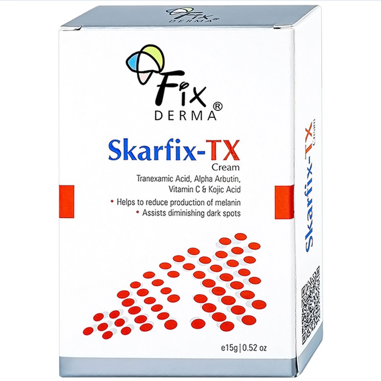 Kem bôi Fixderma Skarfix TX Cream giúp làm mờ vết thâm, đốm đen, vết nám, tàn nhang (15g)