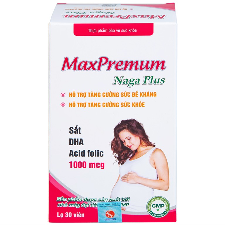 Viên uống MaxPremum Naga Plus Vesta hỗ trợ tăng sức khỏe, đề kháng cho thai phụ (30 viên)