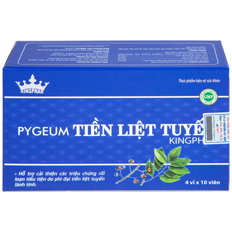 Viên uống Pygeum Tiền Liệt Tuyến Kingphar hỗ trợ cải thiện rối loạn tiểu tiện (4 vỉ x 10 viên)
