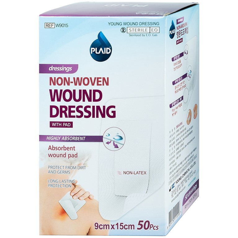 Băng gạc vô trùng Non-Woven Wound Dressing 9cm x 15cm Young Chemical hỗ trợ bảo vệ vết thương (50 miếng) 