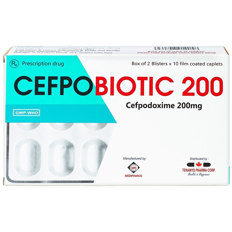 Thuốc Cefpobiotic 200mg Medipharco điều trị nhiễm khuẩn (2 vỉ x 10 viên)