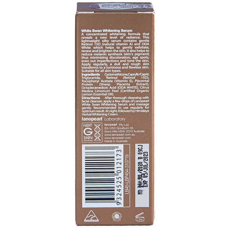 Serum Lanopearl White Swan Whitening tinh chất nhau thai cừu dưỡng trắng da trắng sáng, rạng ngời (25ml)