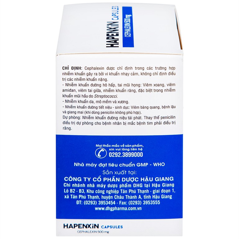 Thuốc Hapenxin Capsules DHG điều trị nhiễm khuẩn (10 vỉ x 10 viên)