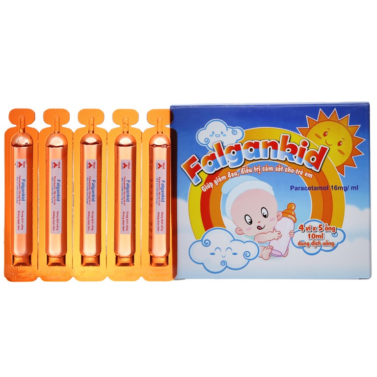 Dung dịch Falgankid 160mg/10ml CPC1HN giảm đau và hạ sốt (4 vỉ x 5 ống)