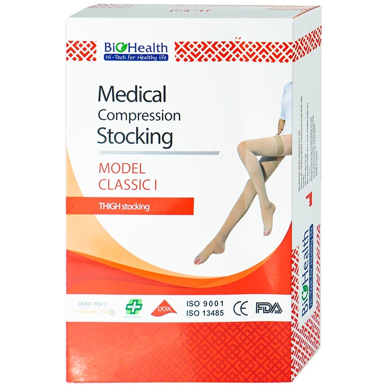 Vớ đùi y khoa Medical Compression Stocking Model Classis I size S Biohealth ngăn ngừa phù nề 