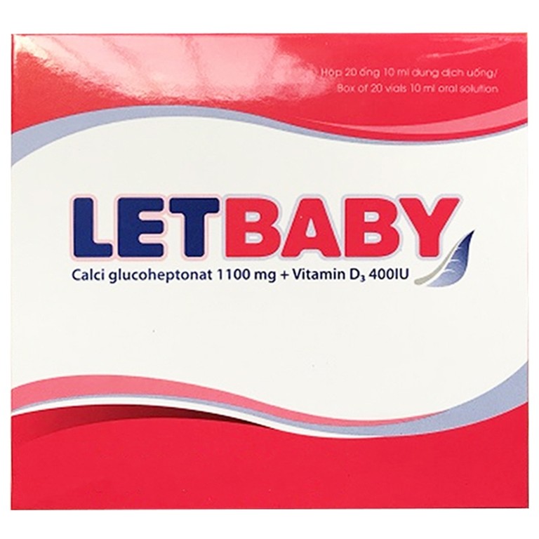 Dung dịch Letbaby Hà Tây cung cấp canxi, vitamin D3, phòng ngừa còi xương, loãng xương (20 ống x 10ml)