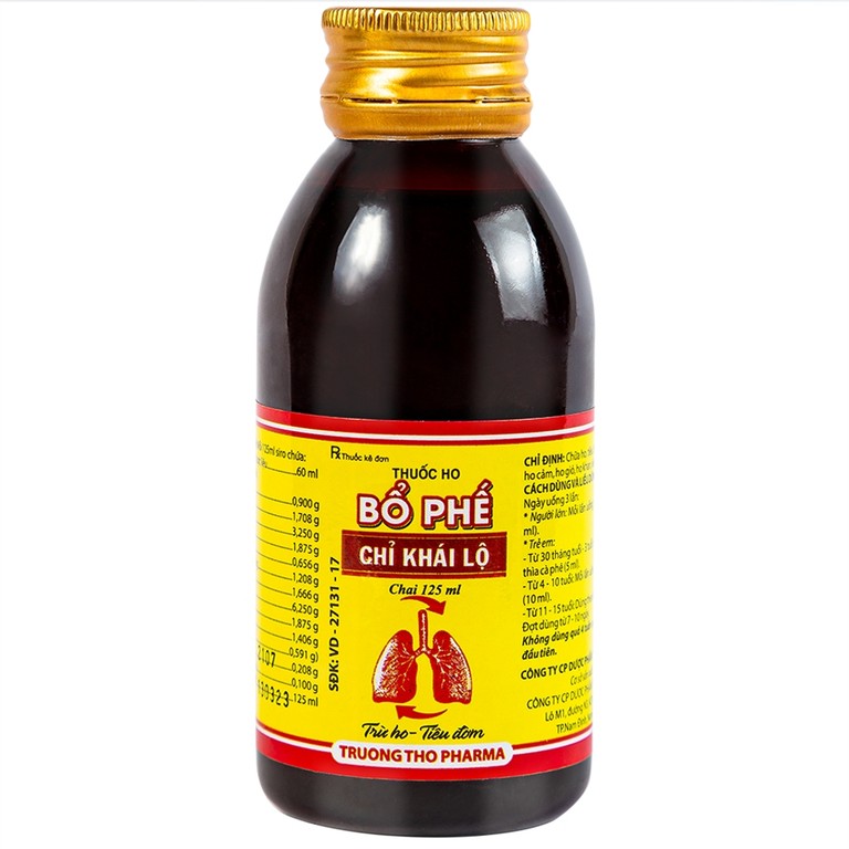 Thuốc ho Bổ Phế Chỉ Khái Lộ chữa ho tiêu đờm, chuyên trị ho cảm, ho gió, ho khan (125ml)