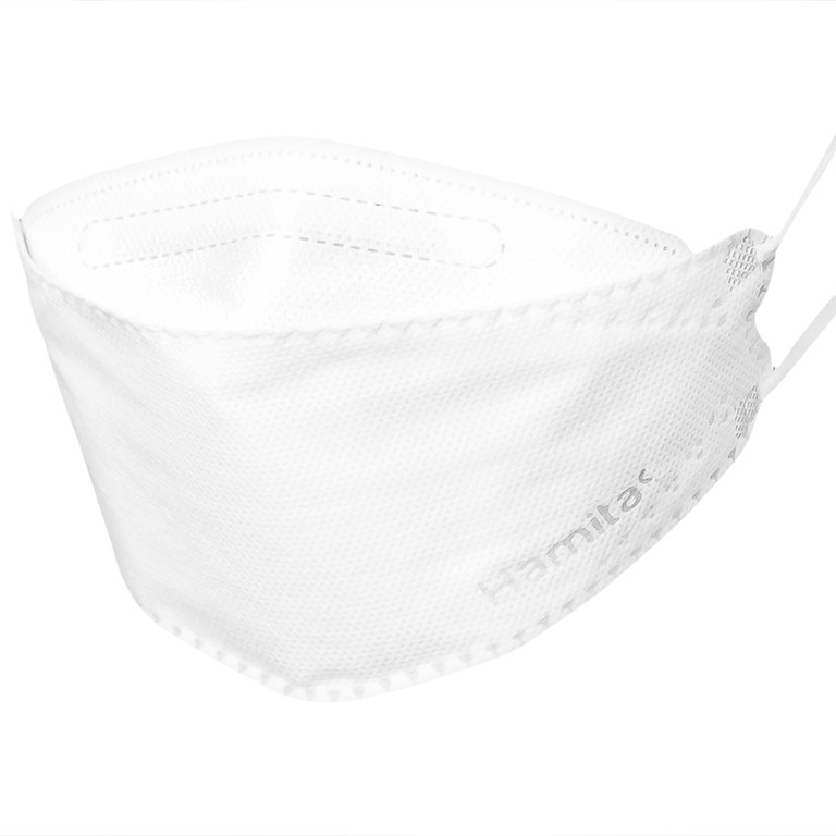 Khẩu trang y tế Hamita Advanced 4D Mask màu trắng hỗ trợ ngăn khói, bụi, kháng khuẩn (5 cái)