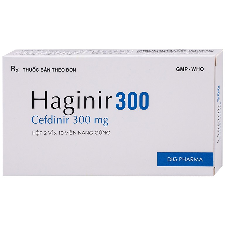 Thuốc Haginir 300 DHG điều trị viêm phổi cộng đồng, viêm phế quản mạn, viêm xoang cấp (2 vỉ x 10 viên)