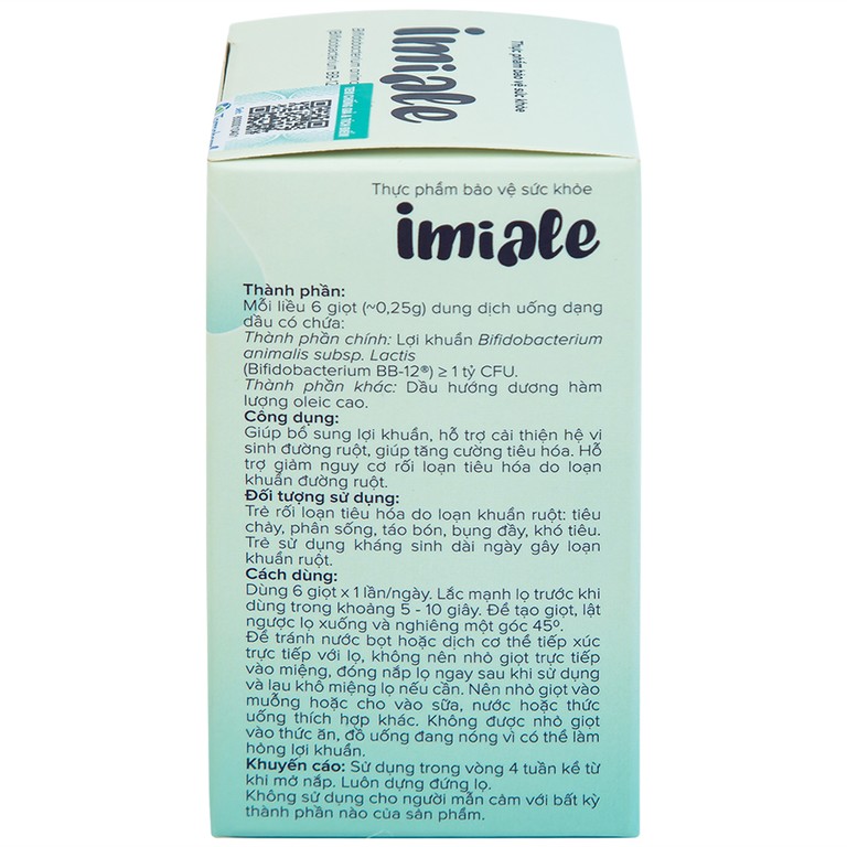 Dung dịch Imiale CHR Hansen A/S bổ sung lợi khuẩn, hỗ trợ cải thiện hệ vi sinh đường ruột (8g)